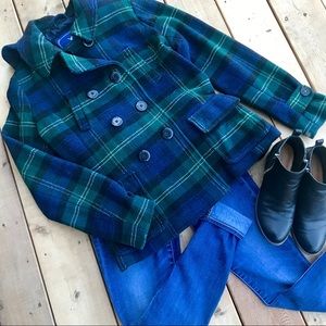 ❗️CLOSEOUT❗️Navy and Emerald Pea Coat